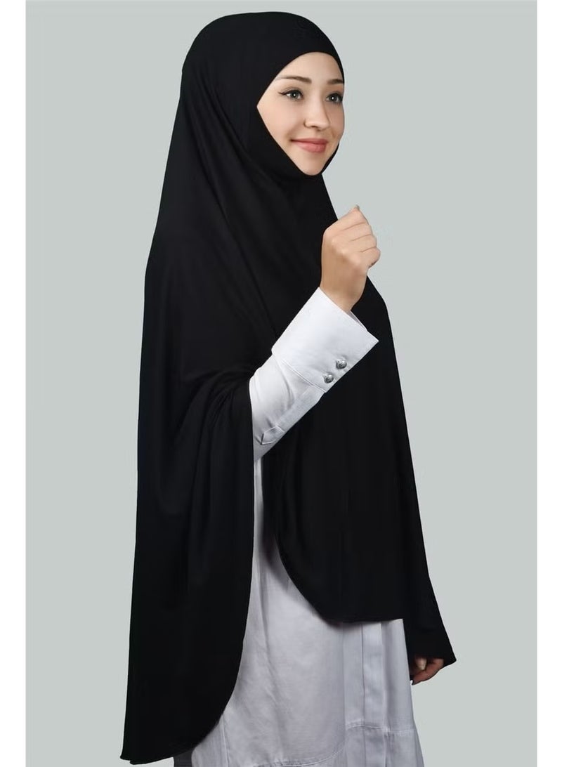 Altobeh طرحة جاهزة عملية مع حجاب ونيكاب - غطاء صلاة سوفليه (5XL) - أسود - Image 2